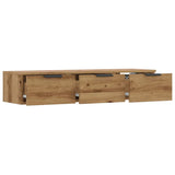Wandkast 102X30X20 Cm Bewerkt Hout Artisanaal Eikenkleur