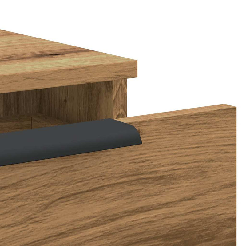 Wandkast 102X30X20 Cm Bewerkt Hout Artisanaal Eikenkleur