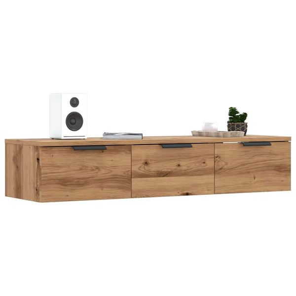 Wandkast 102X30X20 Cm Bewerkt Hout Artisanaal Eikenkleur