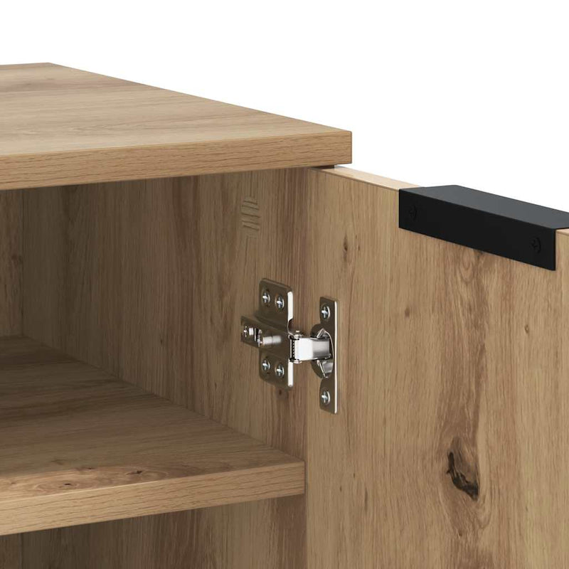 Schoenenkast 29,5X35X70 Cm Bewerkt Hout Artisanaal Eikenkleur