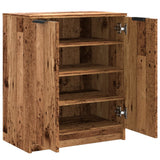 Schoenenkast 59X35X70 Cm Bewerkt Hout Kleurig Oud Hout