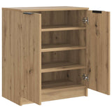 Schoenenkast 59X35X70 Cm Bewerkt Hout Artisanaal Eikenkleurig