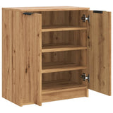 Schoenenkast 59X35X70 Cm Bewerkt Hout Artisanaal Eikenkleurig