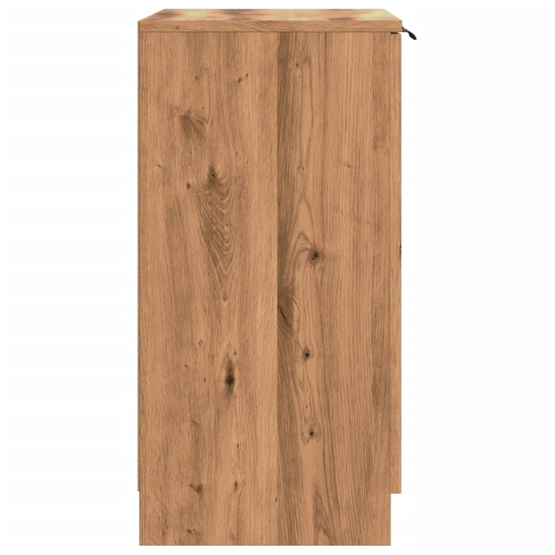Schoenenkast 59X35X70 Cm Bewerkt Hout Artisanaal Eikenkleurig