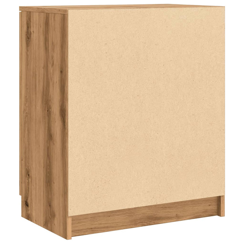 Schoenenkast 59X35X70 Cm Bewerkt Hout Artisanaal Eikenkleurig