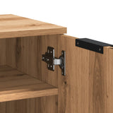 Schoenenkast 59X35X70 Cm Bewerkt Hout Artisanaal Eikenkleurig