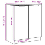 Schoenenkast 59X35X70 Cm Bewerkt Hout Artisanaal Eikenkleurig