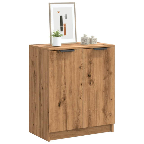 Schoenenkast 59X35X70 Cm Bewerkt Hout Artisanaal Eikenkleurig