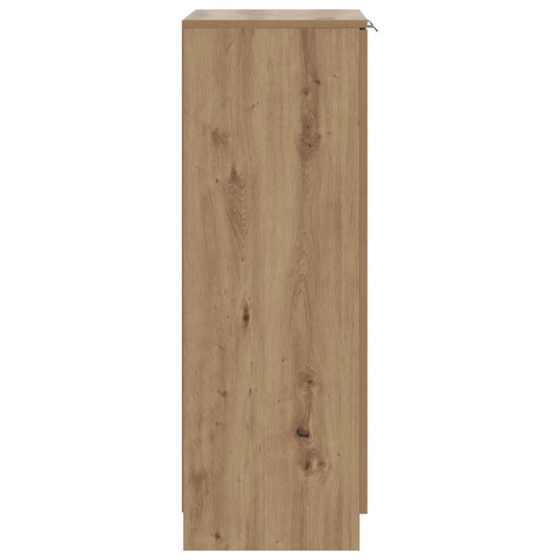 Schoenenkast 59X35X100,5 Cm Bewerkt Hout Artisanaal Eikenkleur
