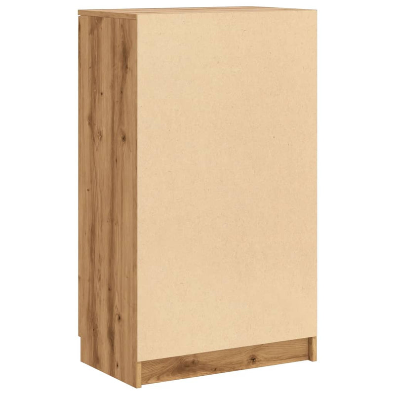 Schoenenkast 59X35X100,5 Cm Bewerkt Hout Artisanaal Eikenkleur