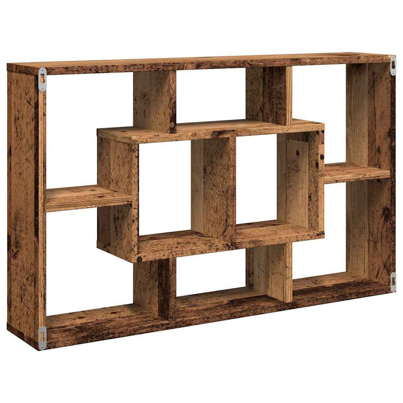 Wandschap 85X16X52,5 Cm Bewerkt Hout Kleurig