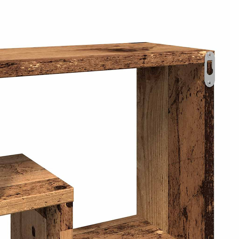 Wandschap 85X16X52,5 Cm Bewerkt Hout Kleurig