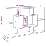 Wandschap 85X16X52,5 Cm Bewerkt Hout Kleurig