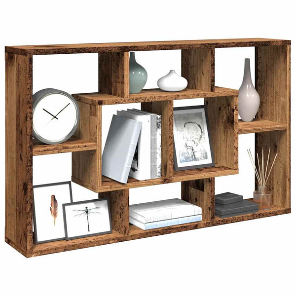 Wandschap 85X16X52,5 Cm Bewerkt Hout Kleurig