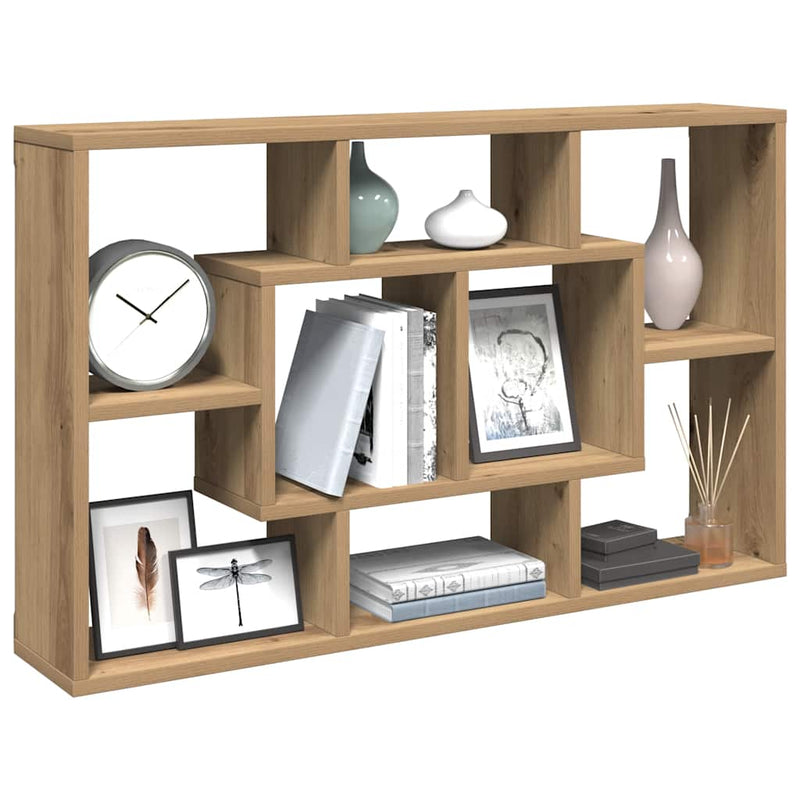 Wandschap 85X16X52,5 Cm Bewerkt Hout Kleurig