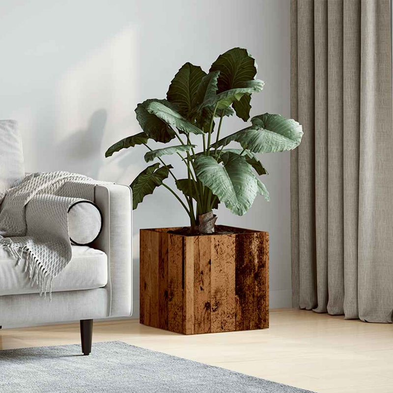 Plantenbak 40X40X40 Cm Bewerkt Hout Kleurig