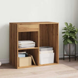 Cosmeticakast 80X40X75 Cm Bewerkt Hout Artisanaal Eikenkleur