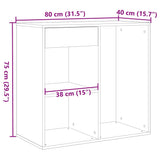 Cosmeticakast 80X40X75 Cm Bewerkt Hout Artisanaal Eikenkleur