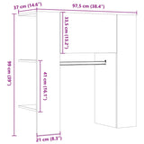 Halmeubel 97,5X37X99 Cm Bewerkt Hout Kleurig