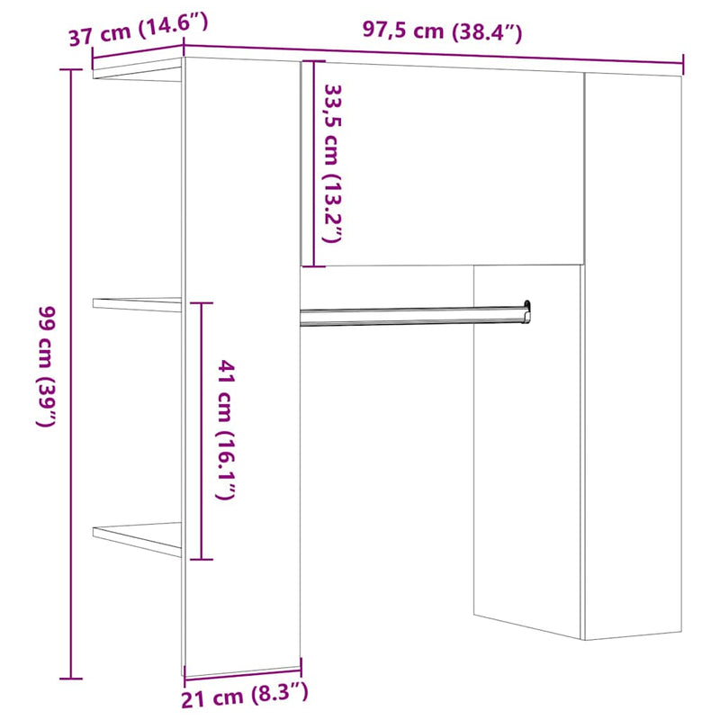 Halmeubel 97,5X37X99 Cm Bewerkt Hout Kleurig