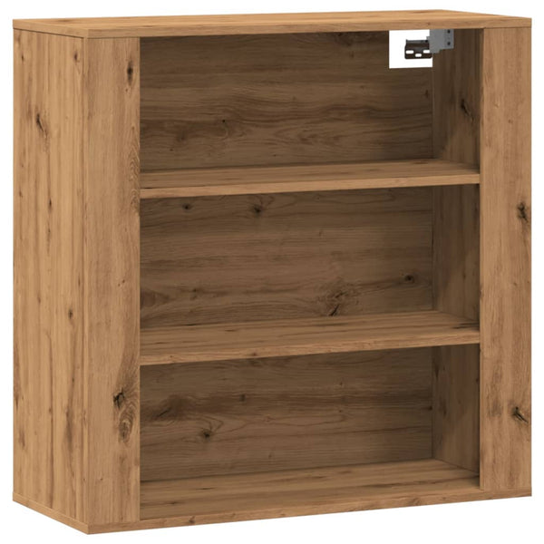 Wandkast 80X33X80 Cm Bewerkt Hout Artisanaal Eikenkleur