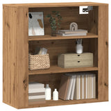 Wandkast 80X33X80 Cm Bewerkt Hout Artisanaal Eikenkleur