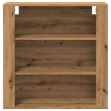 Wandkast 80X33X80 Cm Bewerkt Hout Artisanaal Eikenkleur