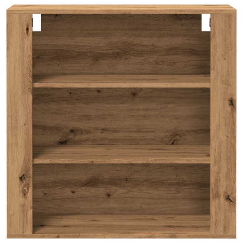 Wandkast 80X33X80 Cm Bewerkt Hout Artisanaal Eikenkleur