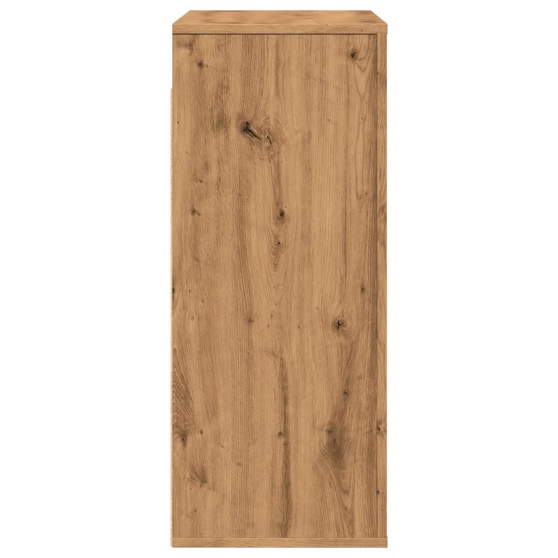 Wandkast 80X33X80 Cm Bewerkt Hout Artisanaal Eikenkleur