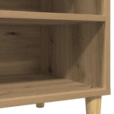 Platenkast 84,5X38X48 Cm Bewerkt Hout Artisanaal Eikenkleur