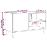 Platenkast 84,5X38X48 Cm Bewerkt Hout Artisanaal Eikenkleur