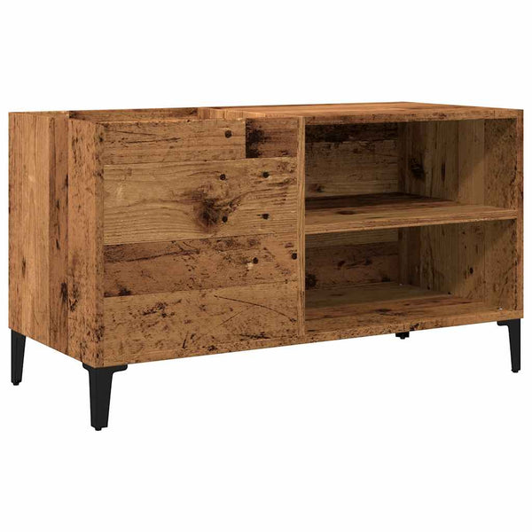 Platenkast 84,5X38X48 Cm Bewerkt Hout Oud Houtkleurig