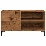 Platenkast 84,5X38X48 Cm Bewerkt Hout Oud Houtkleurig
