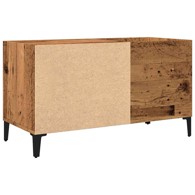Platenkast 84,5X38X48 Cm Bewerkt Hout Oud Houtkleurig