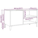 Platenkast 84,5X38X48 Cm Bewerkt Hout Oud Houtkleurig
