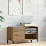 Platenkast 84,5X38X48 Cm Bewerkt Hout Artisanaal Eikenkleur