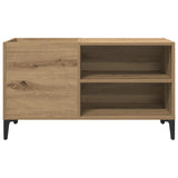 Platenkast 84,5X38X48 Cm Bewerkt Hout Artisanaal Eikenkleur