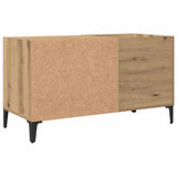 Platenkast 84,5X38X48 Cm Bewerkt Hout Artisanaal Eikenkleur
