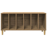 Platenkast 100X38X48 Cm Bewerkt Hout Artisanaal Eikenkleur