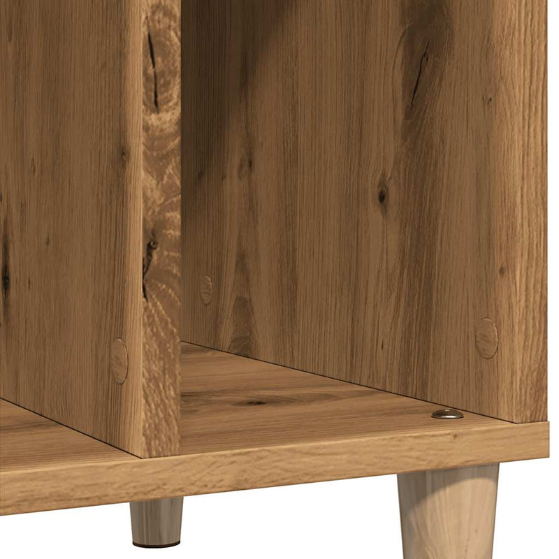 Platenkast 100X38X48 Cm Bewerkt Hout Artisanaal Eikenkleur