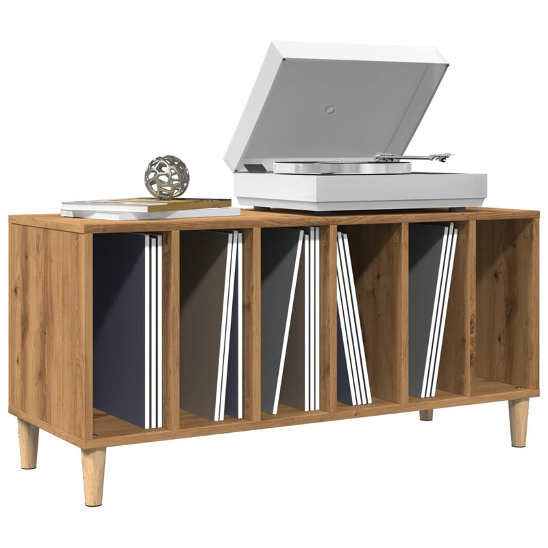 Platenkast 100X38X48 Cm Bewerkt Hout Artisanaal Eikenkleur