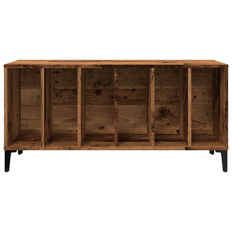 Platenkast 100X38X48 Cm Bewerkt Hout Oud Houtkleurig
