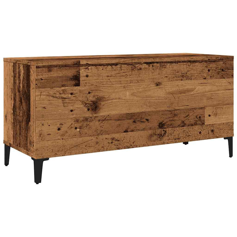 Platenkast 100X38X48 Cm Bewerkt Hout Oud Houtkleurig