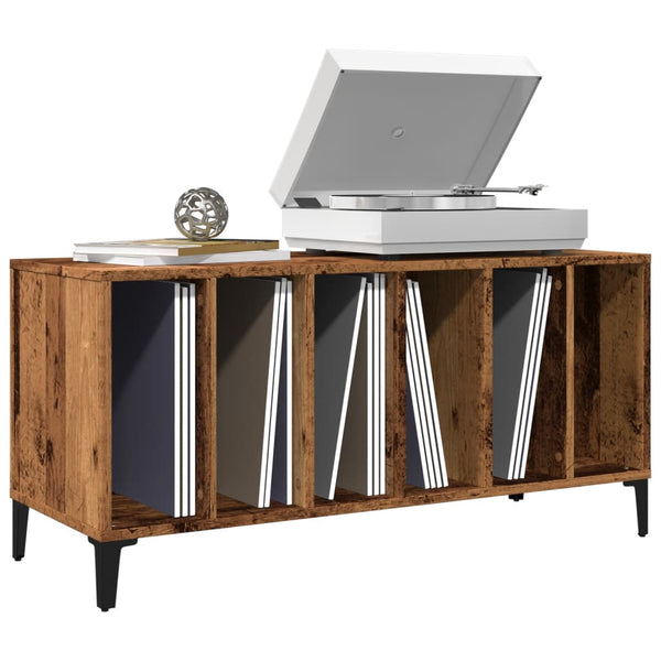 Platenkast 100X38X48 Cm Bewerkt Hout Oud Houtkleurig