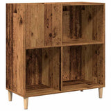 Platenkast 84,5X38X89 Cm Bewerkt Hout Oud Houtkleurig