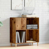 Platenkast 84,5X38X89 Cm Bewerkt Hout Oud Houtkleurig