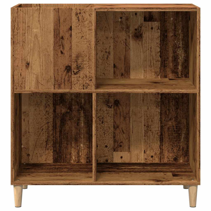 Platenkast 84,5X38X89 Cm Bewerkt Hout Oud Houtkleurig