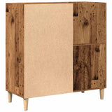 Platenkast 84,5X38X89 Cm Bewerkt Hout Oud Houtkleurig