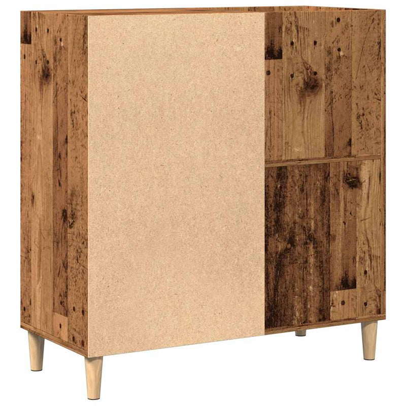 Platenkast 84,5X38X89 Cm Bewerkt Hout Oud Houtkleurig