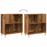Platenkast 84,5X38X89 Cm Bewerkt Hout Oud Houtkleurig